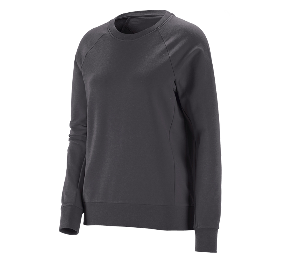 T-Shirts, Pullover & Skjorter: e.s. Sweatshirt cotton stretch, damer + antracit