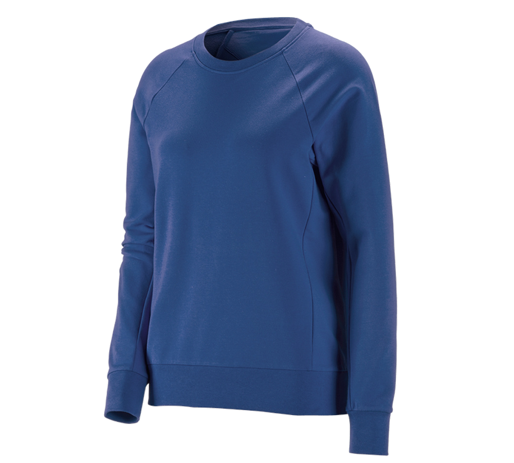 T-Shirts, Pullover & Skjorter: e.s. Sweatshirt cotton stretch, damer + alkaliblå