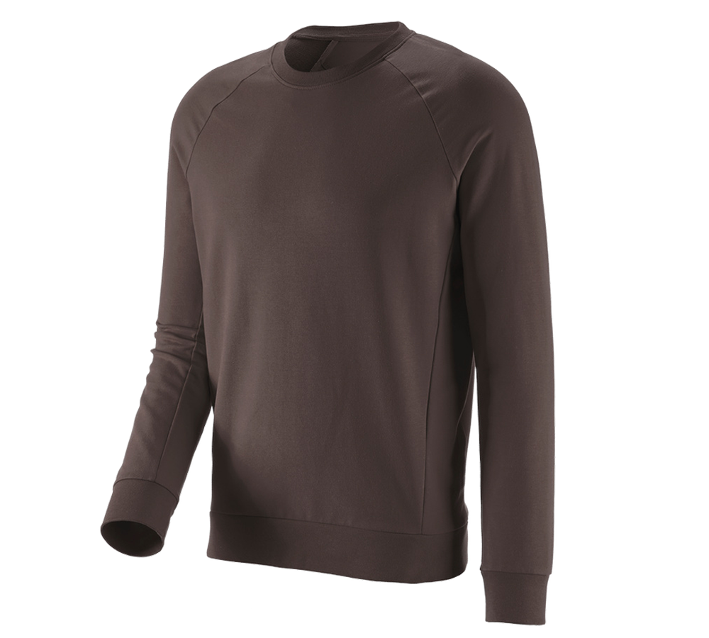 T-Shirts, Pullover & Skjorter: e.s. Sweatshirt cotton stretch + kastanje