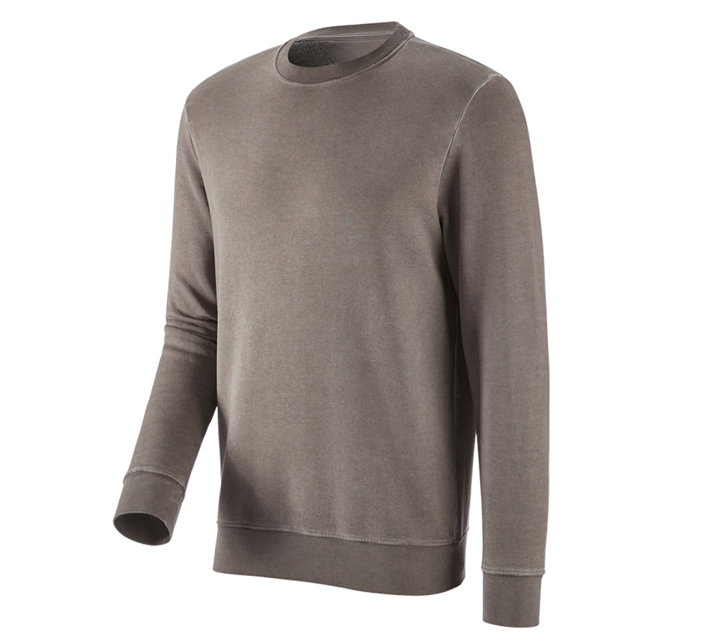 T-Shirts, Pullover & Skjorter: e.s. Sweatshirt vintage poly cotton + taupe vintage