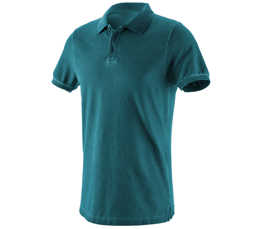 Emner: e.s. Polo-Shirt vintage cotton stretch + mørk cyan vintage
