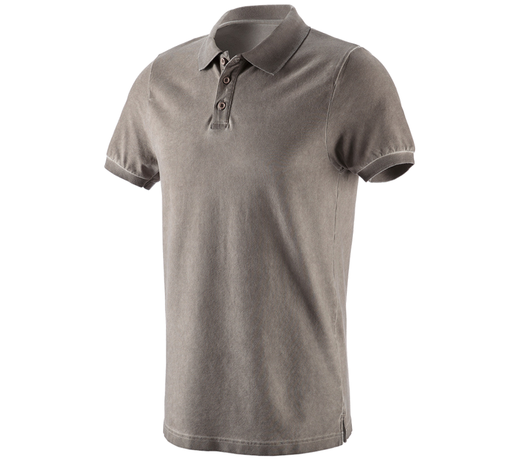 T-Shirts, Pullover & Skjorter: e.s. Polo-Shirt vintage cotton stretch + taupe vintage