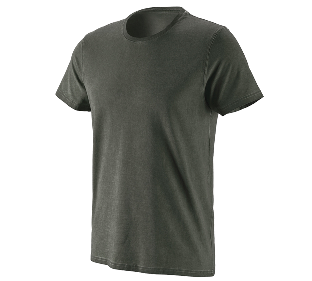 T-Shirts, Pullover & Skjorter: e.s. T-Shirt vintage cotton stretch + camouflagegrøn vintage