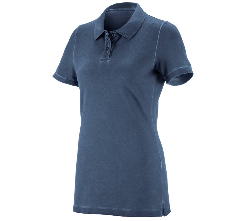 T-Shirts, Pullover & Skjorter: e.s. Polo-Shirt vintage cotton stretch, damer + antikblå vintage