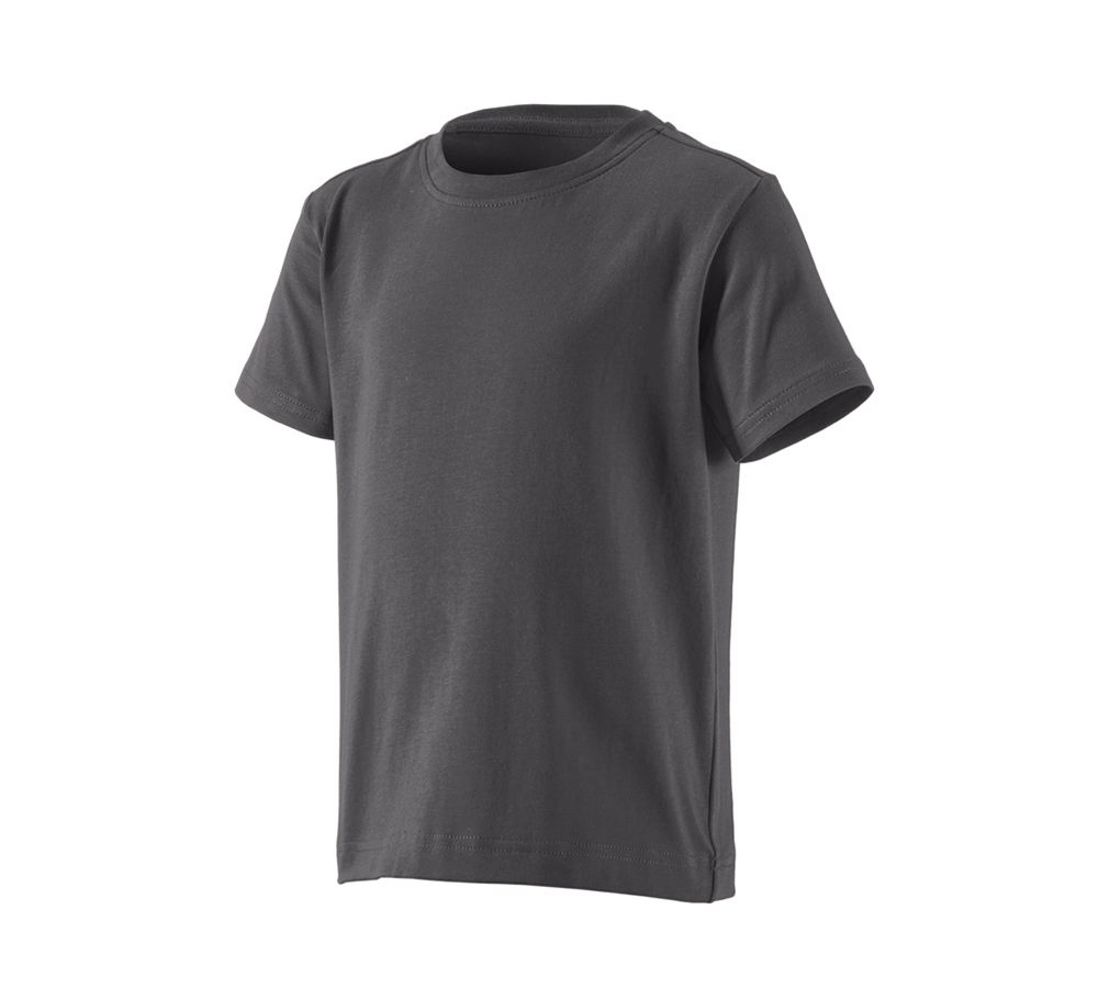 T-Shirts, Pullover & Skjorter: e.s. T-shirt cotton stretch, børne + antracit
