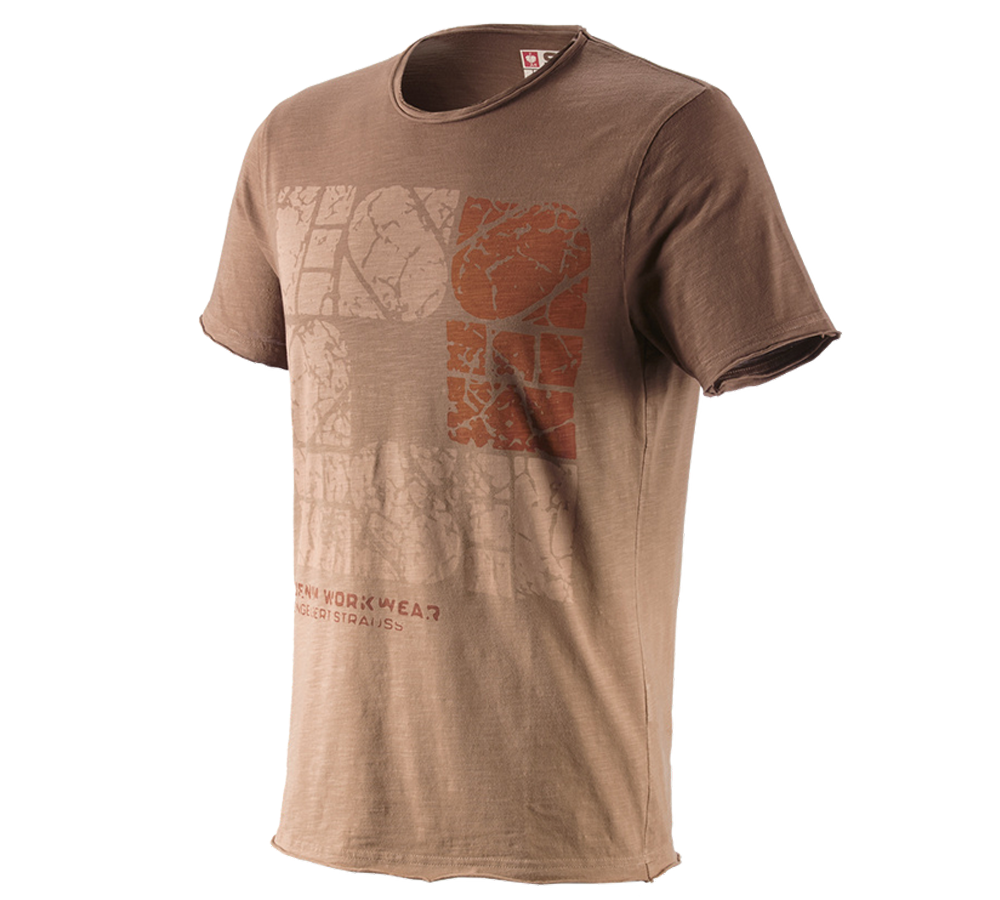 T-Shirts, Pullover & Skjorter: e.s. T-Shirt denim workwear + lysebrun vintage