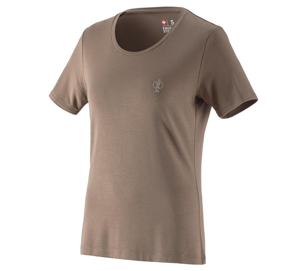 T-Shirts, Pullover & Skjorter: Modal-shirt e.s. ventura vintage, damer + umbrabrun