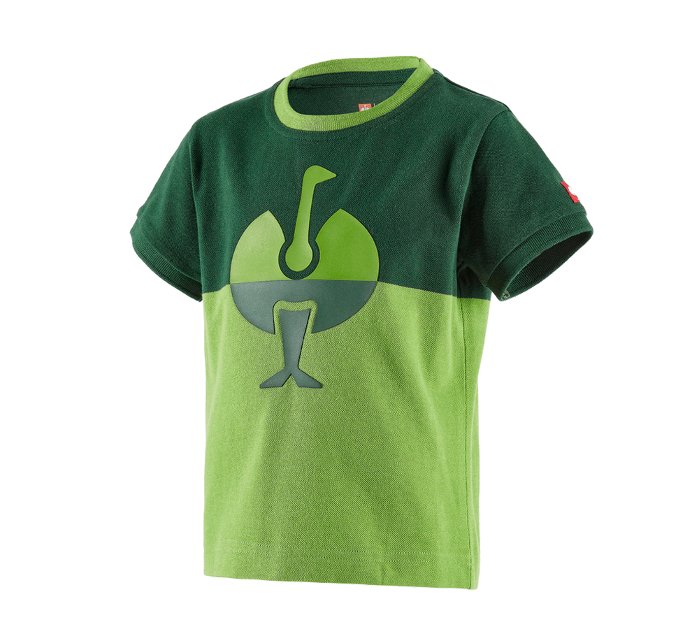 T-Shirts, Pullover & Skjorter: e.s. Pique-Shirt colourblock, børne + grøn/havgrøn