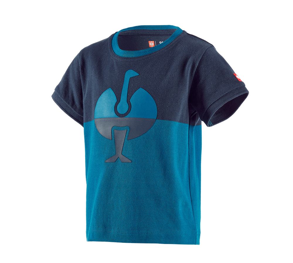 T-Shirts, Pullover & Skjorter: e.s. Pique-Shirt colourblock, børne + mørkeblå/atol