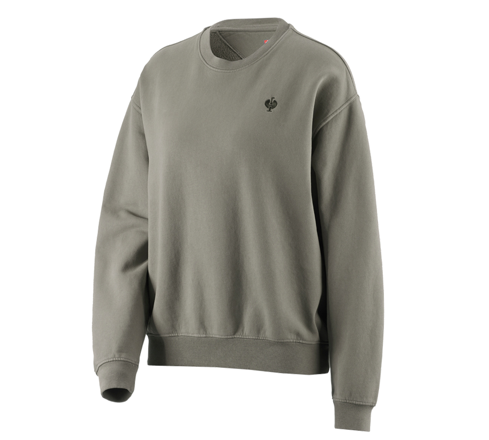 T-Shirts, Pullover & Skjorter: Oversize sweatshirt e.s.motion ten, damer + mosgrøn vintage