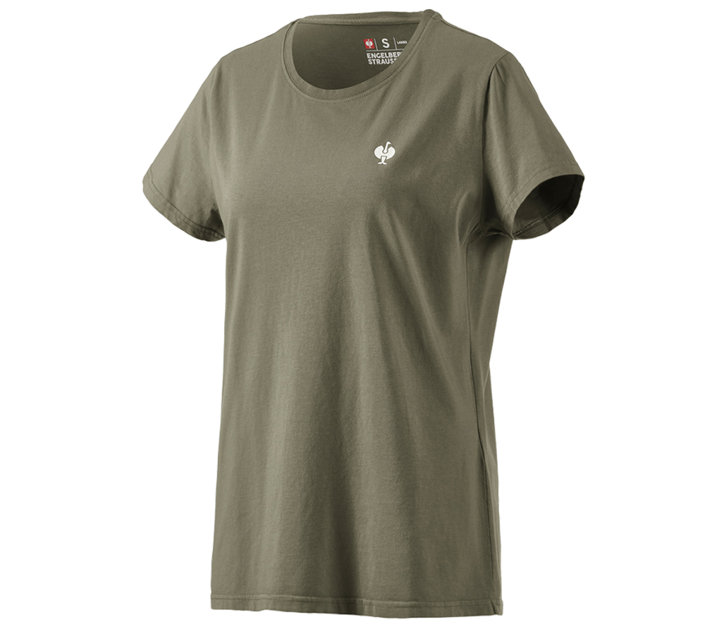 T-Shirts, Pullover & Skjorter: T-Shirt e.s.motion ten pure, damer + mosgrøn vintage
