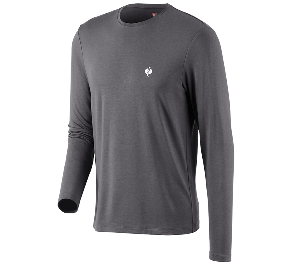 T-Shirts, Pullover & Skjorter: Modal-Longsleeve e.s.concrete + antracit