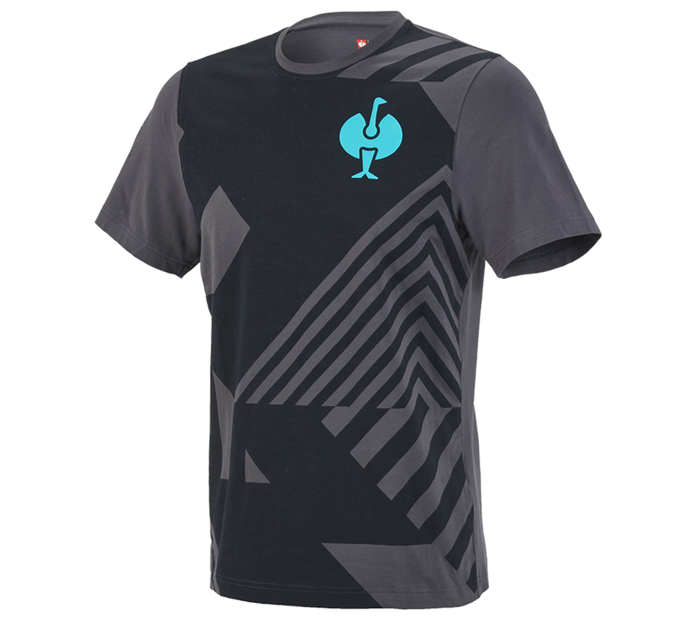 Shirts, Pullover & more: T-Shirt e.s.trail graphic + black/anthracite/lapisturquoise