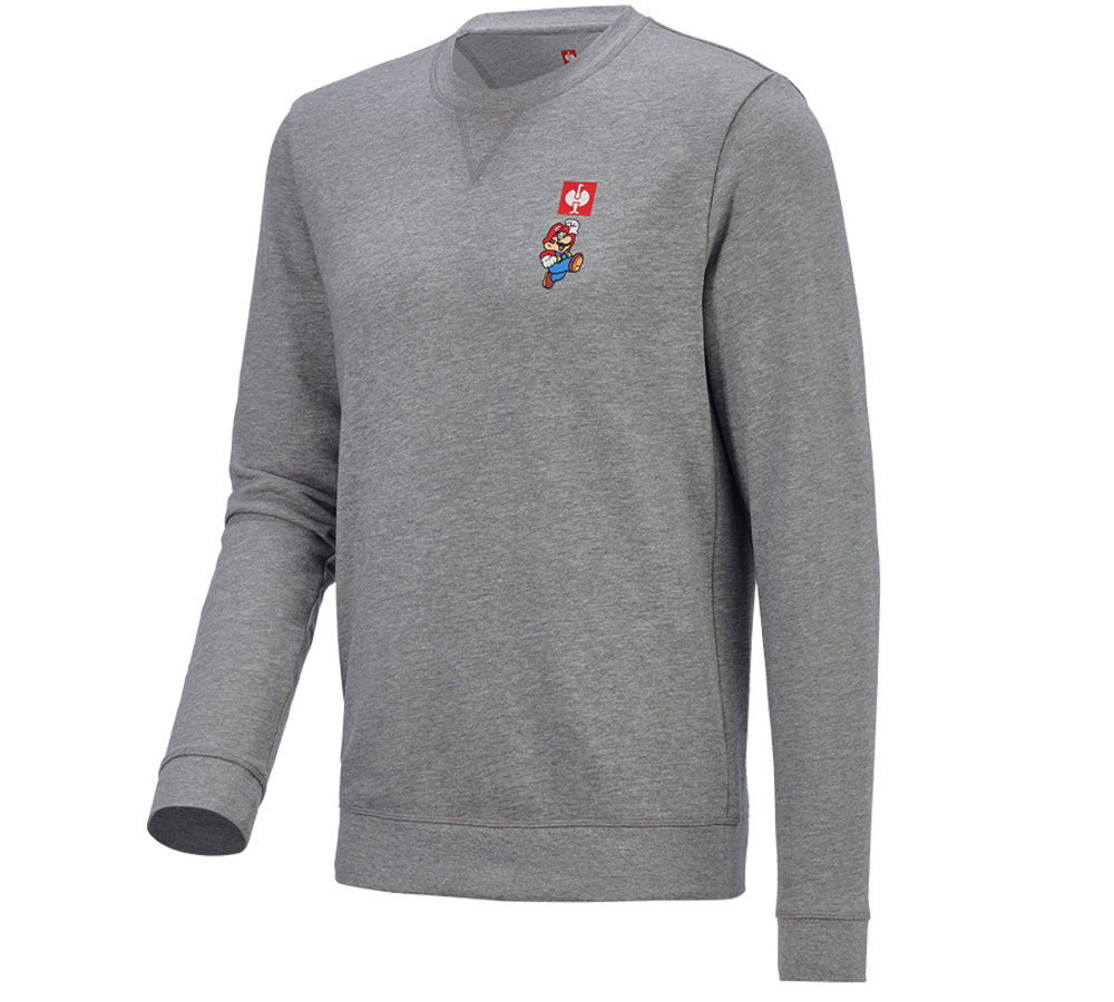 Shirts, Pullover & more: Super Mario Sweatshirt, men's + grey melange