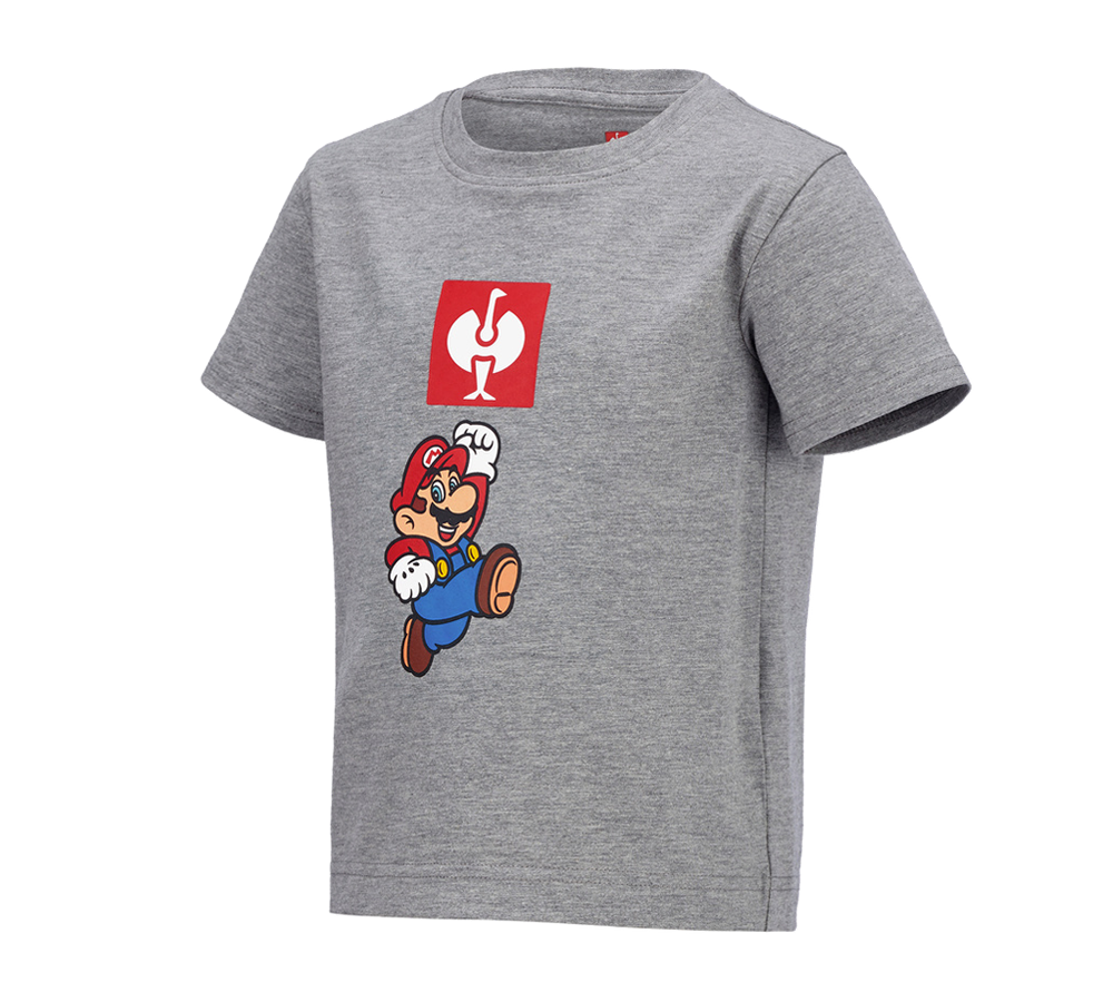 T-Shirts, Pullover & Skjorter: Super Mario T-shirt, børne + gråmeleret