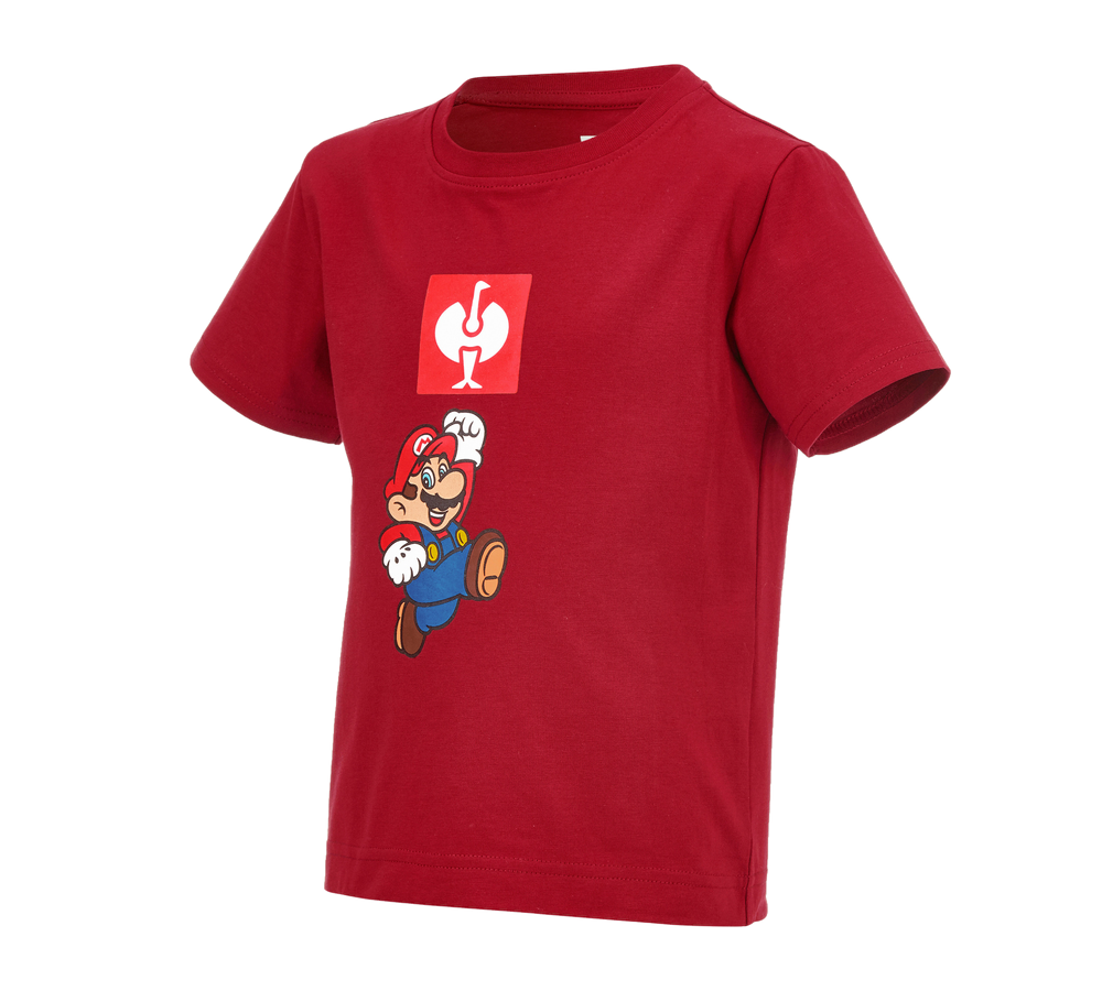 T-Shirts, Pullover & Skjorter: Super Mario T-shirt, børne + ildrød