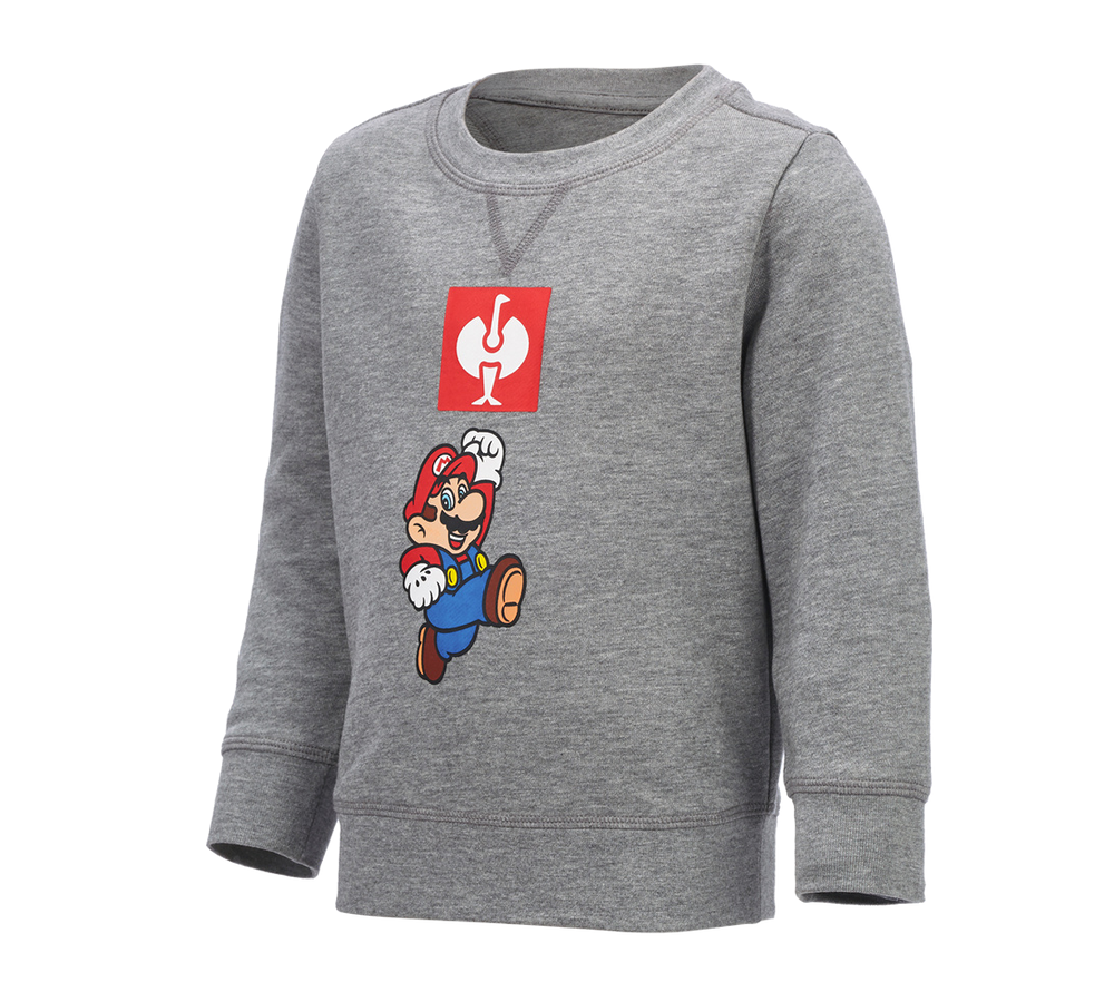 Samarbejde: Super Mario sweatshirt, børn + gråmeleret