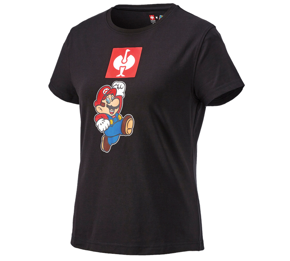 Samarbejde: Super Mario T-shirt, damer + sort