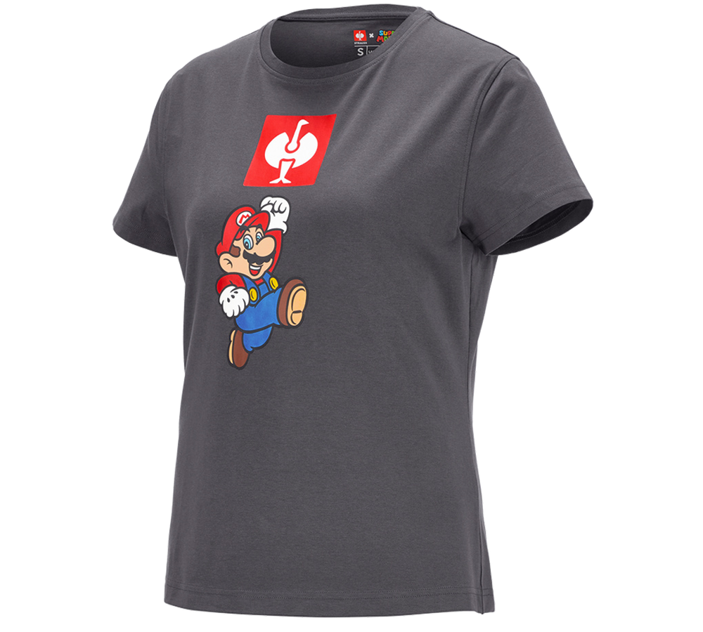 T-Shirts, Pullover & Skjorter: Super Mario T-shirt, damer + antracit