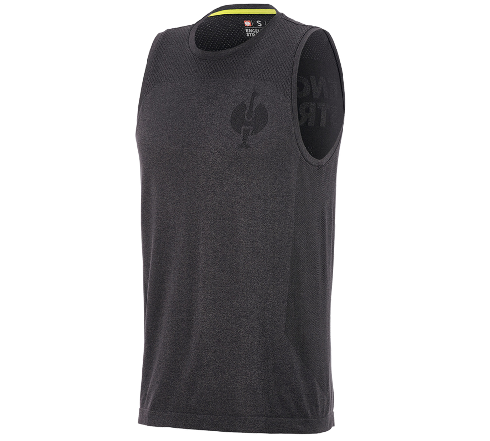 T-Shirts, Pullover & Skjorter: Atletik-shirt seamless e.s.trail + sort melange