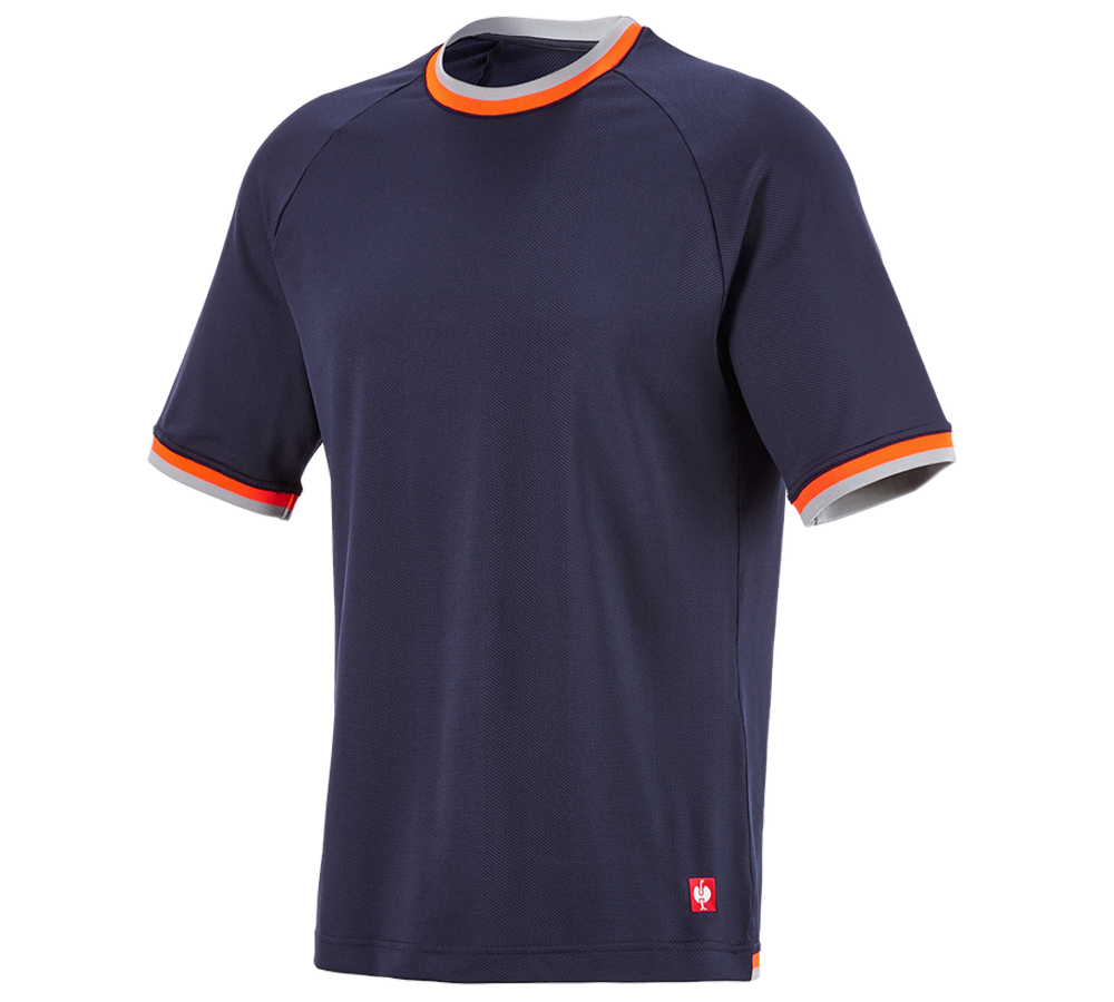 Clothing: Functional t-shirt e.s.ambition + navy/high-vis orange