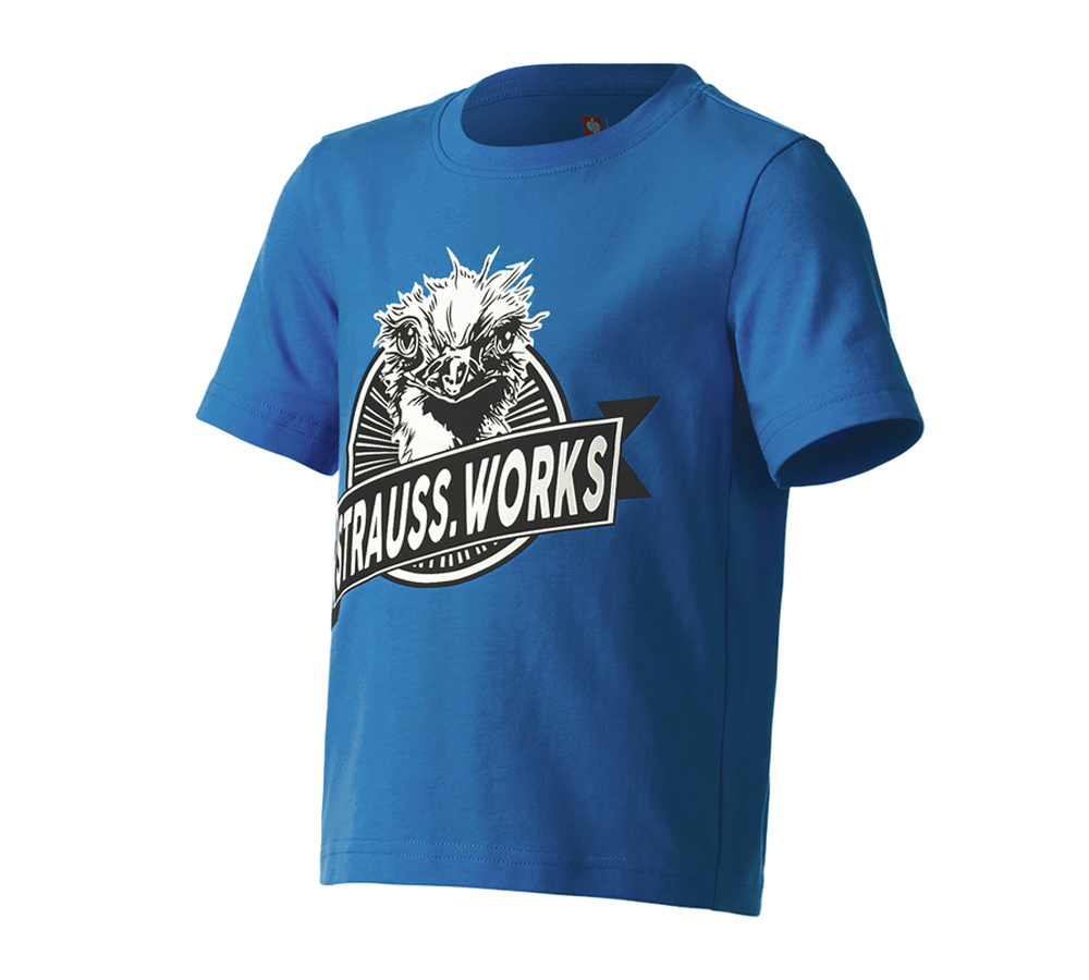 Beklædning: e.s. T-shirt strauss works, børne + ensianblå
