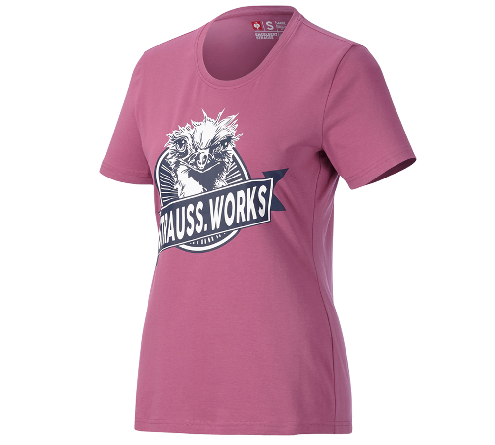 Beklædning: e.s. T-shirt strauss works, damer + tarapink