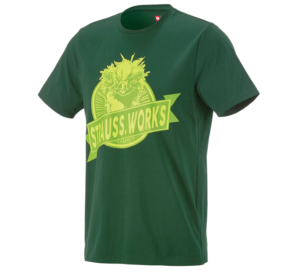 T-Shirts, Pullover & Skjorter: e.s. T-shirt strauss works + grøn