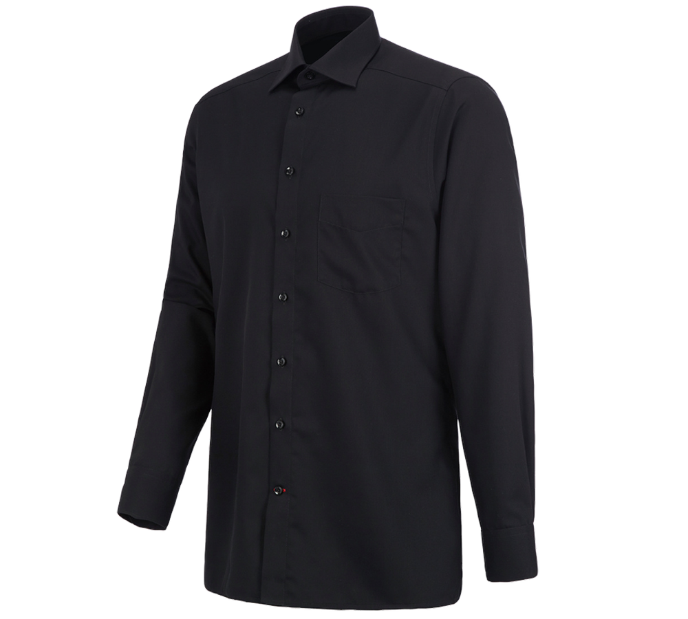 T-Shirts, Pullover & Skjorter: Business skjorte e.s. comfort, langærmet + sort