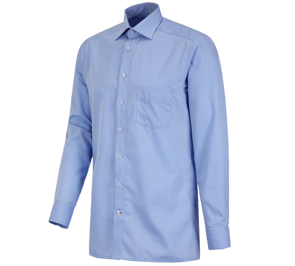 Emner: Business skjorte e.s. comfort, langærmet + lyseblå melange