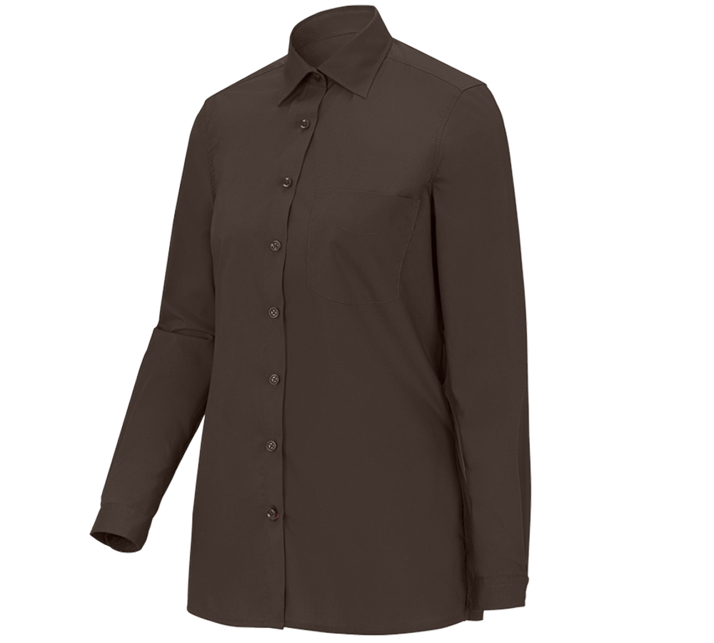 Shirts, Pullover & more: e.s. Service blouse long sleeved + chestnut
