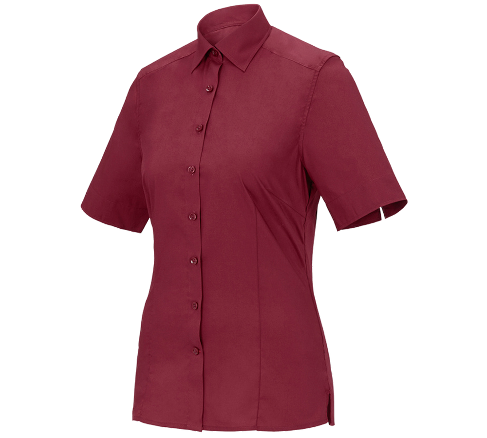 T-Shirts, Pullover & Skjorter: Businessbluse e.s.comfort, kortærmet + rubin