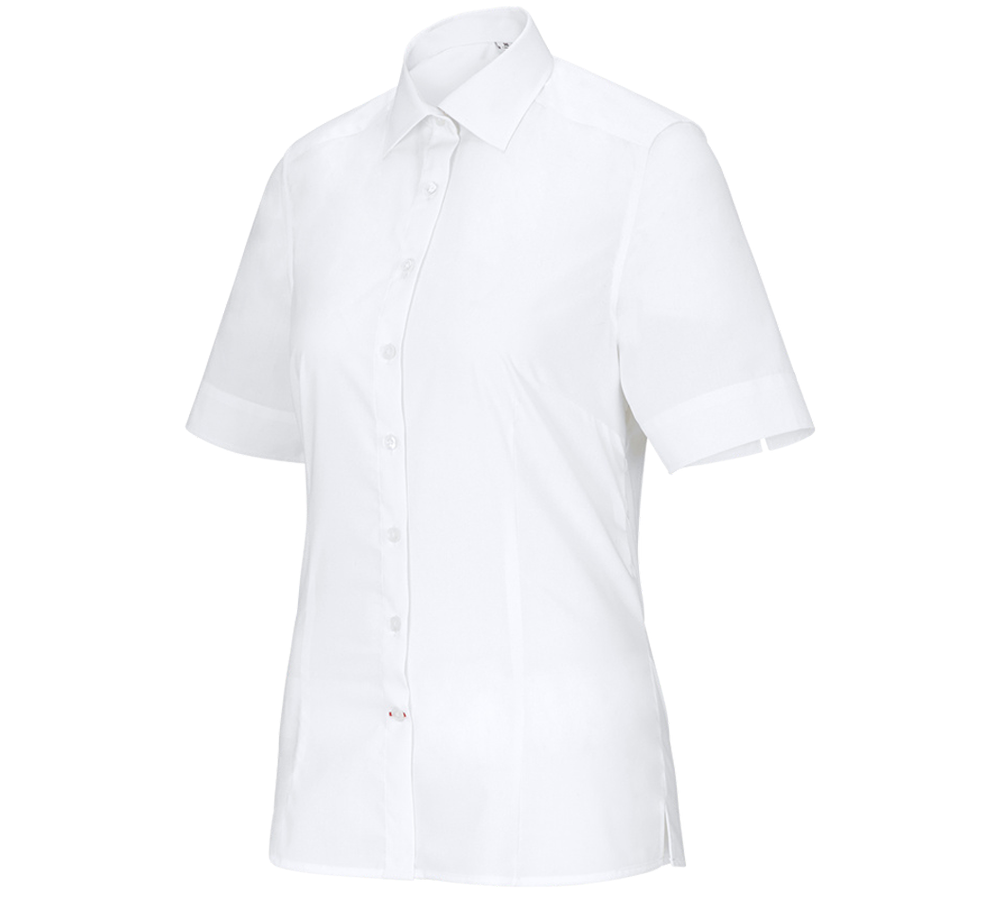 T-Shirts, Pullover & Skjorter: Businessbluse e.s.comfort, kortærmet + hvid