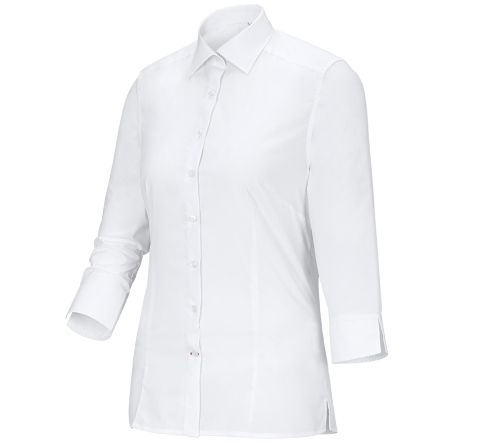 T-Shirts, Pullover & Skjorter: Businessbluse e.s.comfort, 3/4-ærmer + hvid
