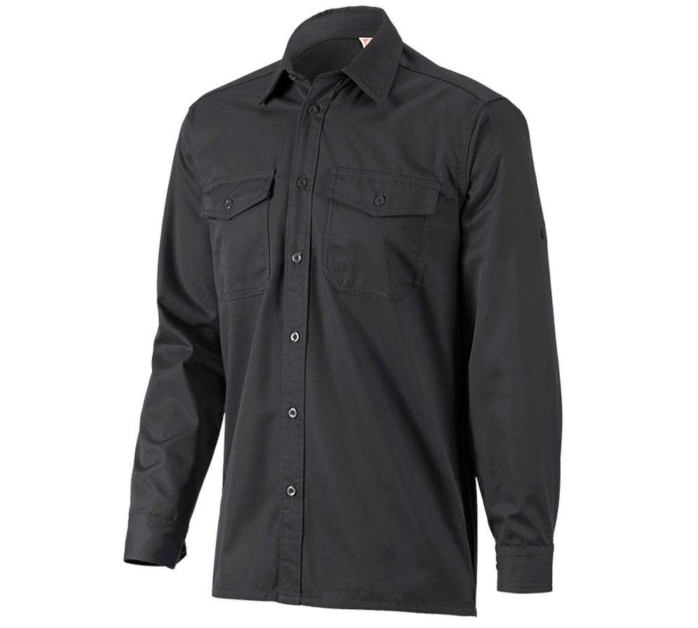 T-Shirts, Pullover & Skjorter: Arbejdsskjorter e.s.classic, langærmet + sort