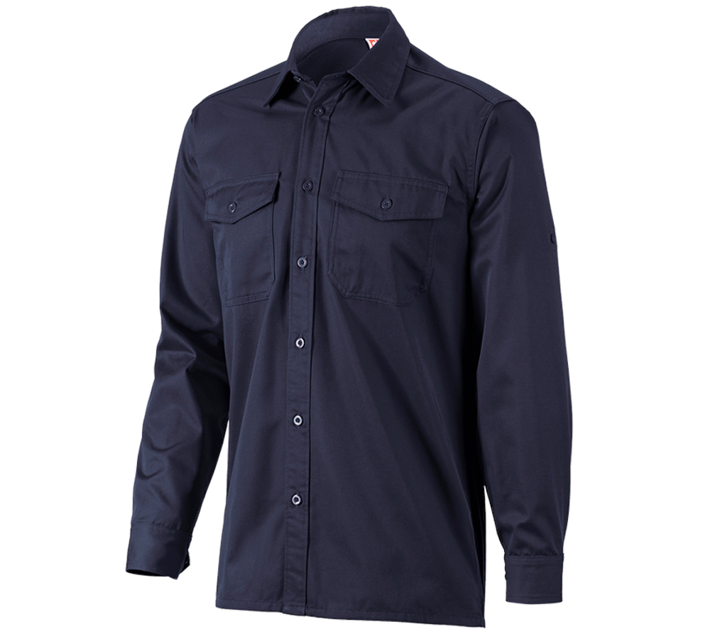 T-Shirts, Pullover & Skjorter: Arbejdsskjorter e.s.classic, langærmet + mørkeblå