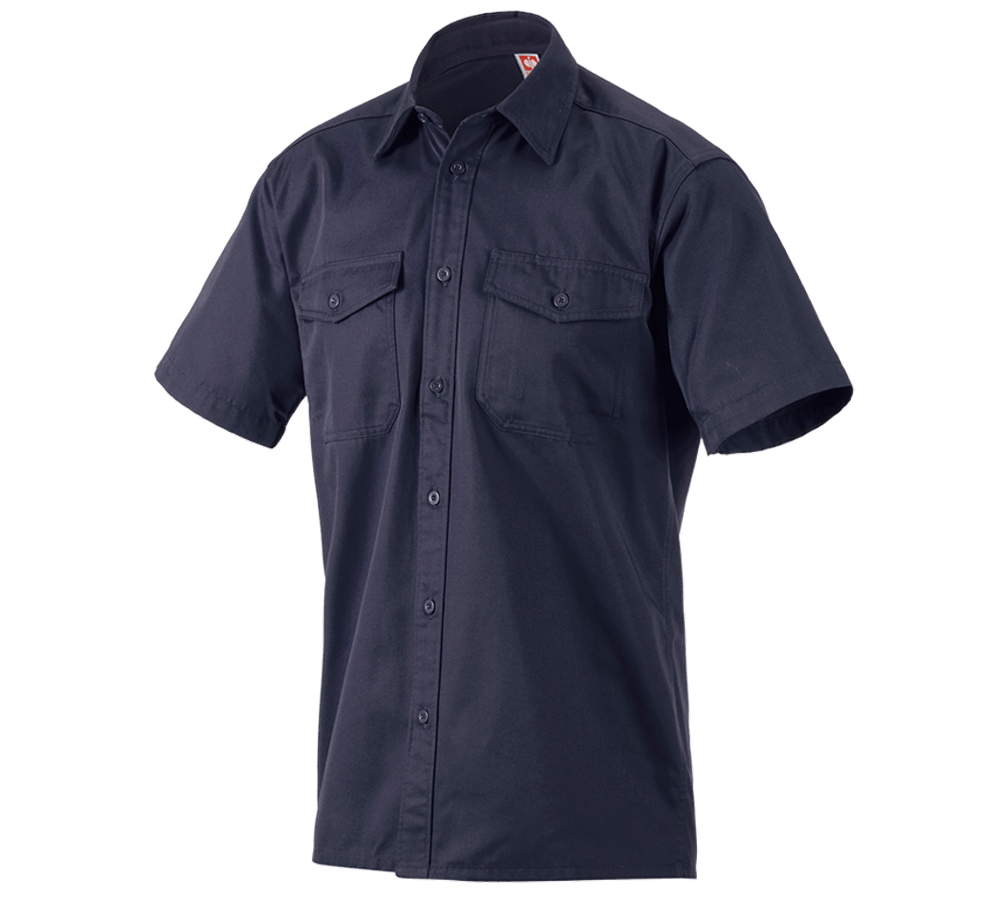 T-Shirts, Pullover & Skjorter: Arbejdsskjorter e.s.classic, korte ærmer + mørkeblå