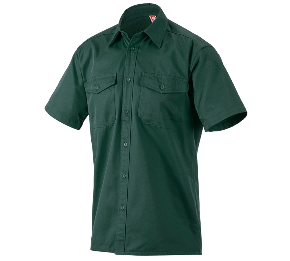 Shirts, Pullover & more: Work shirt e.s.classic, short sleeve + green