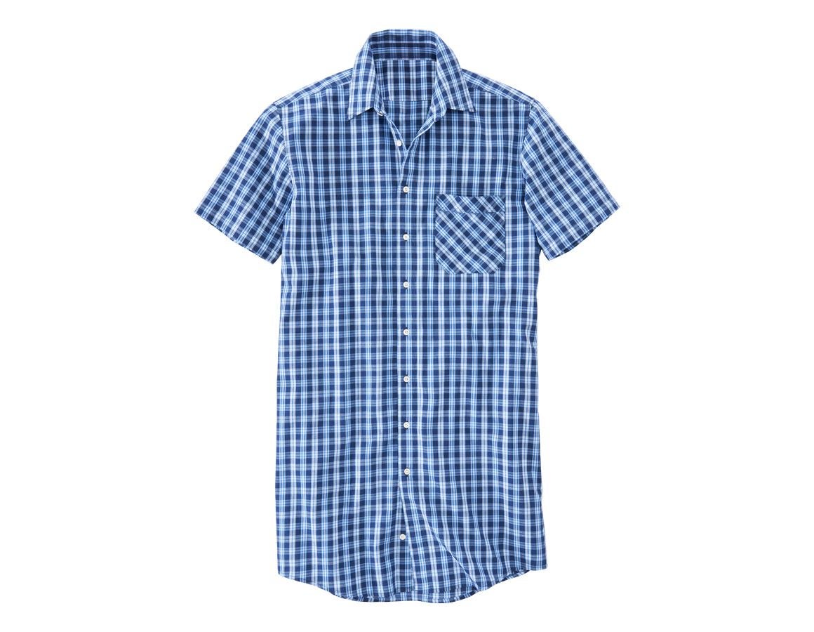 Plumbers / Installers: Short sleeved shirt Lübeck, extra long + navy/azure/royal