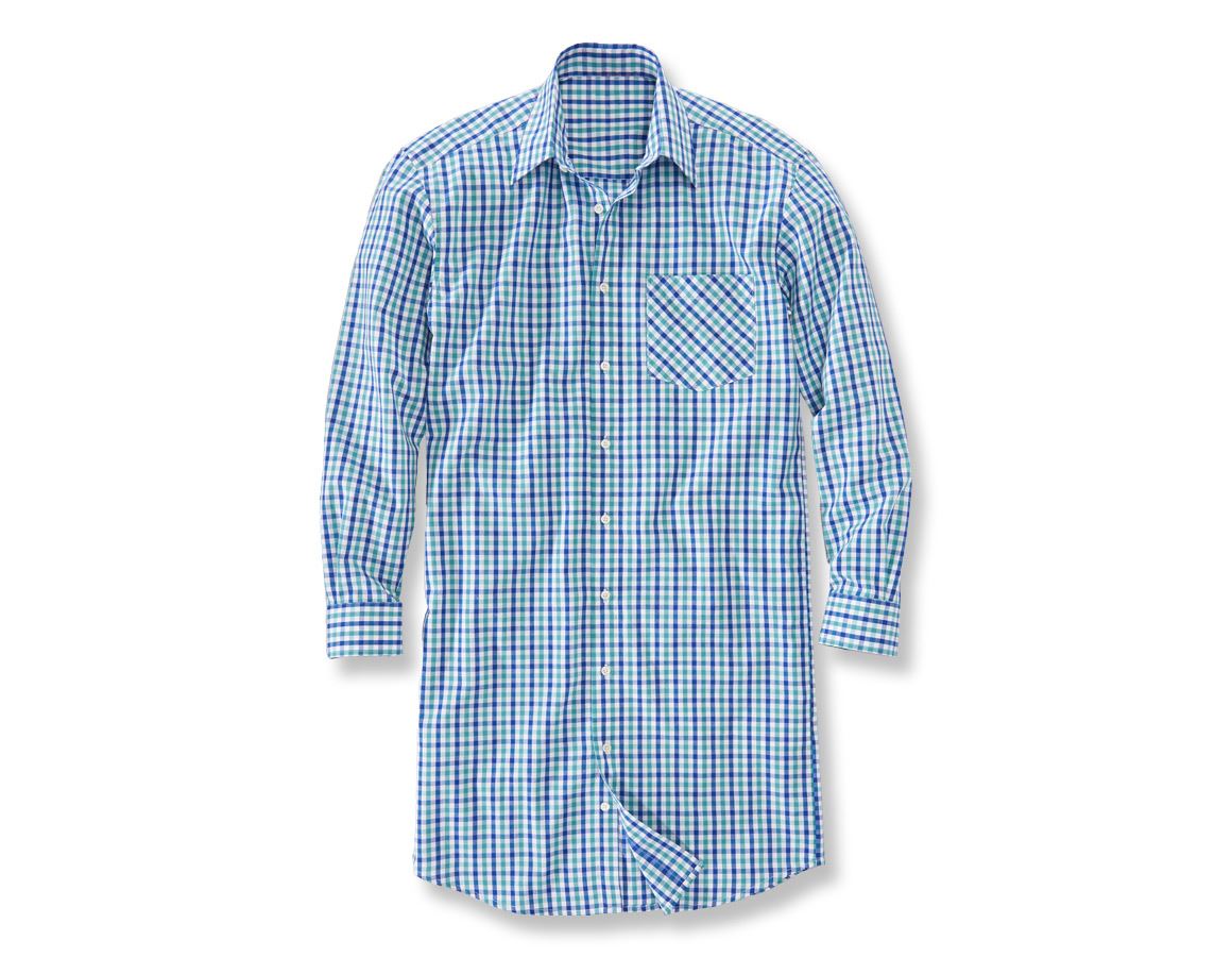 Joiners / Carpenters: Long sleeved shirt Hamburg, extra long + royal/lagoon/white