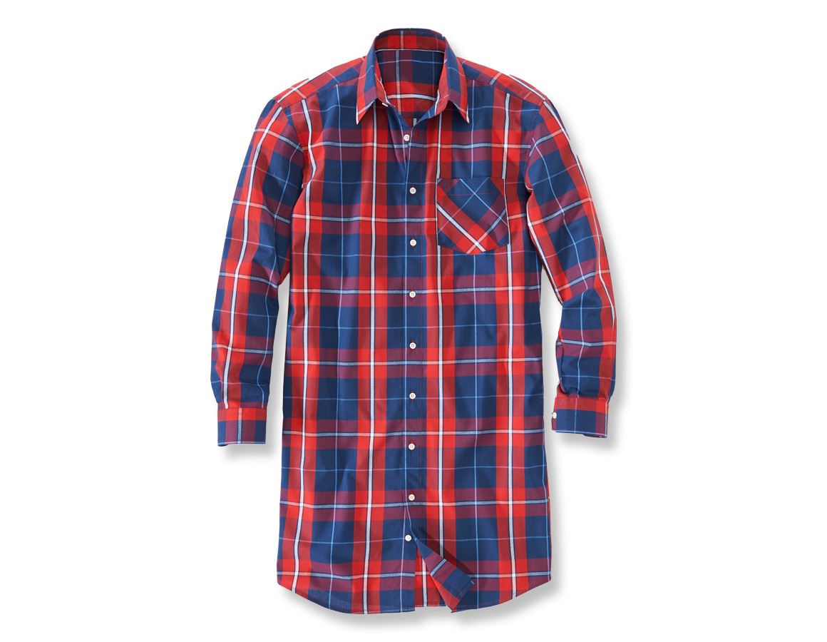 T-Shirts, Pullover & Skjorter: Langærmet skjorte Hamburg, ekstra lang + rød/mørkeblå/hvid
