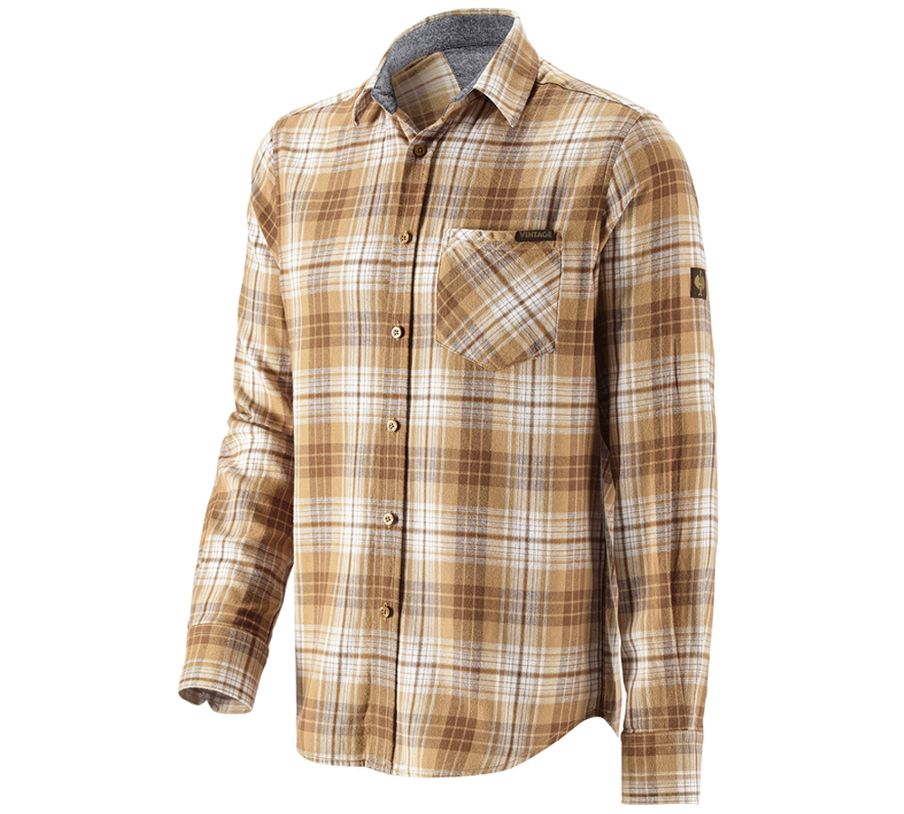 T-Shirts, Pullover & Skjorter: Karo skjorte e.s.vintage + sepia ternet