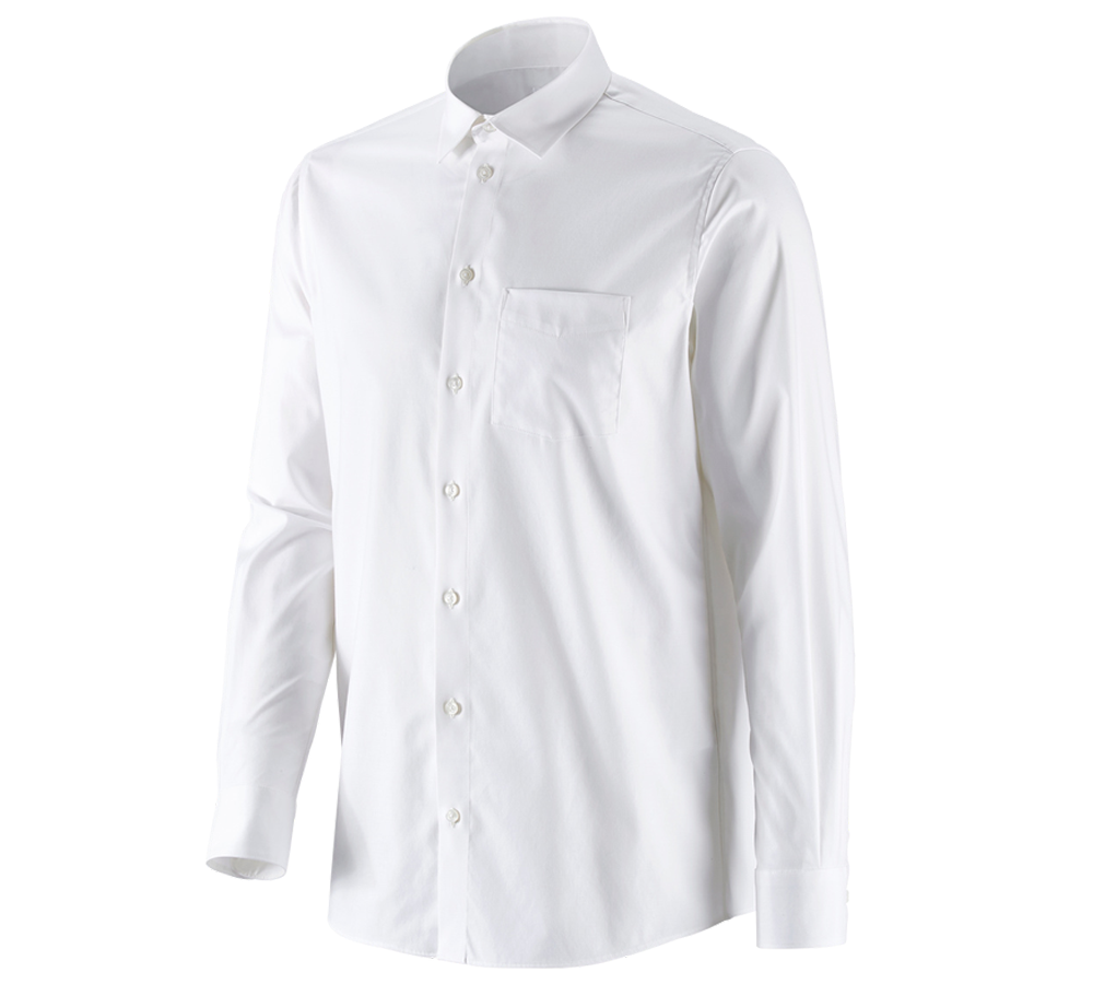 T-Shirts, Pullover & Skjorter: e.s. Business skjorte cotton stretch, comfort fit + hvid