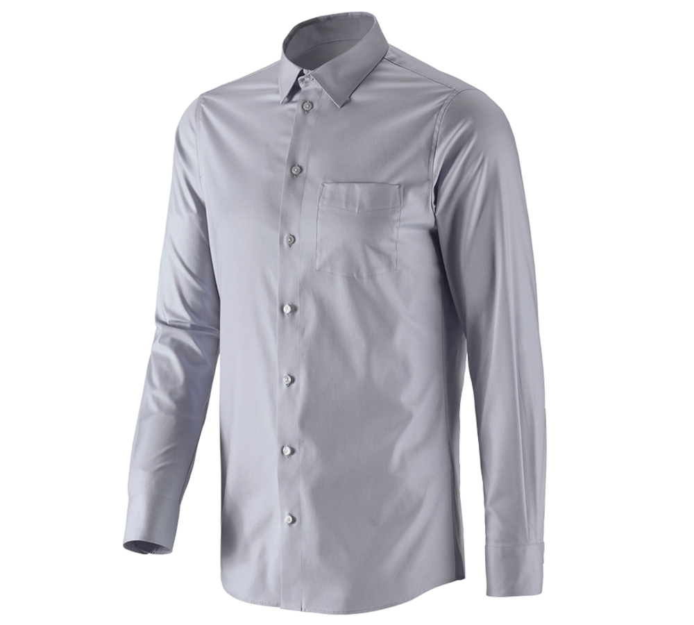 T-Shirts, Pullover & Skjorter: e.s. Business skjorte cotton stretch, slim fit + tågegrå