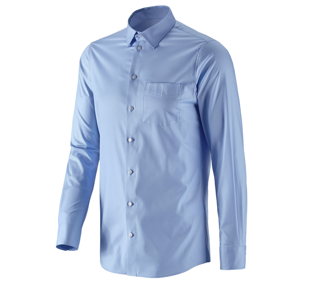 Topics: e.s. Business shirt cotton stretch, slim fit + frostblue