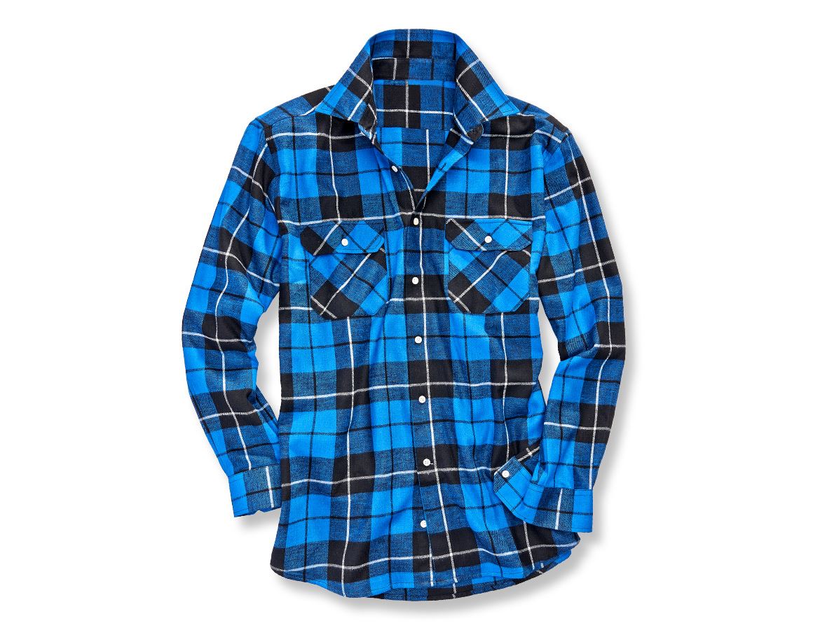 T-Shirts, Pullover & Skjorter: Bomuldsskjorte Hannover, normal længde + kornblå/sort/hvid