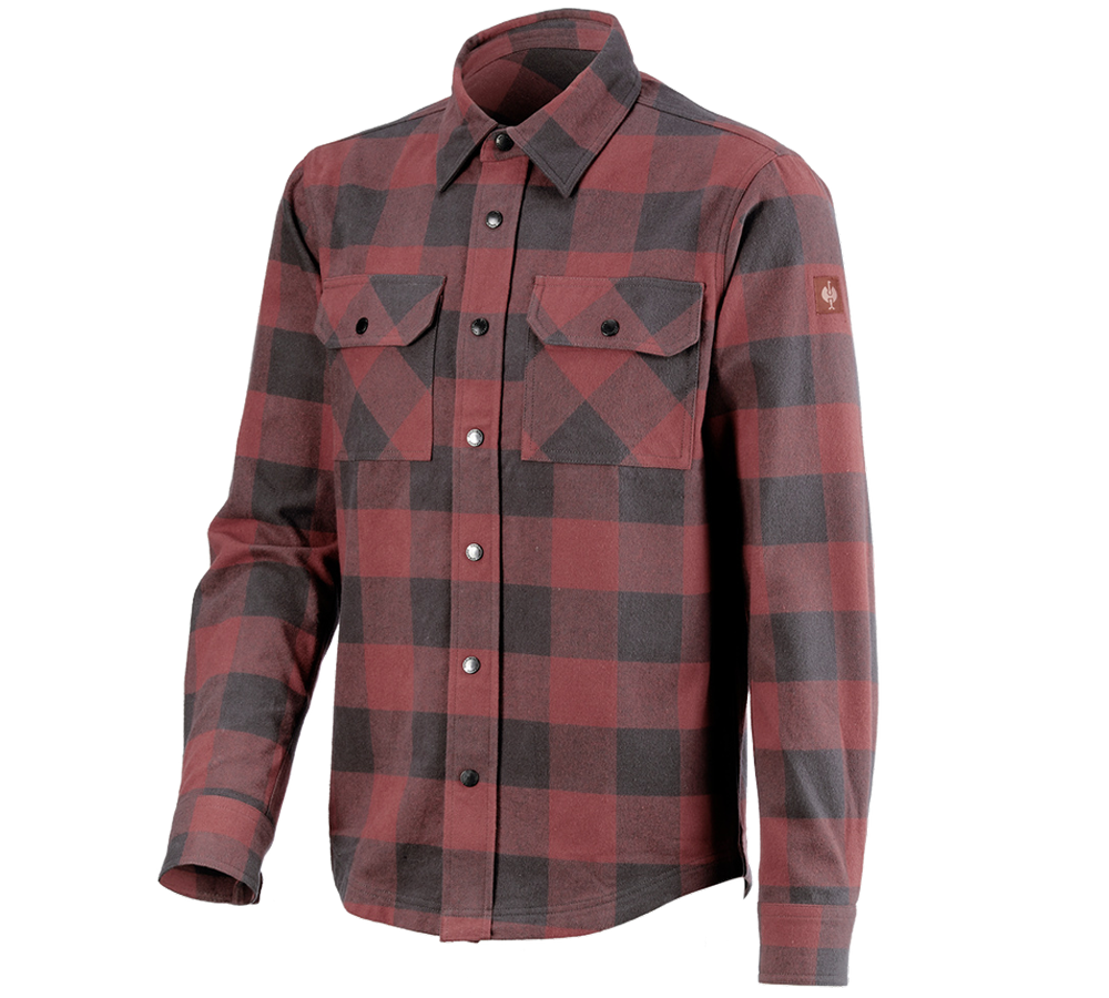 T-Shirts, Pullover & Skjorter: Karo skjorte e.s.iconic + oxidrød/karbongrå