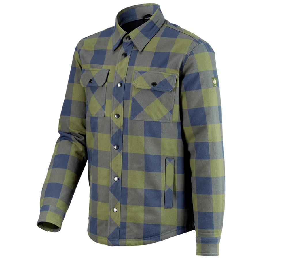 T-Shirts, Pullover & Skjorter: All-season karo skjorte e.s.iconic + bjerggrøn/oxidblå