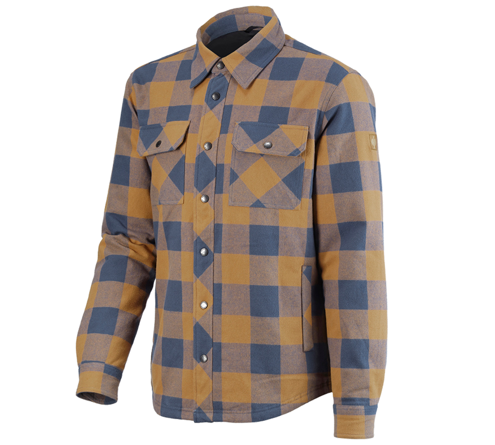 T-Shirts, Pullover & Skjorter: All-season karo skjorte e.s.iconic + mandelbrun/oxidblå