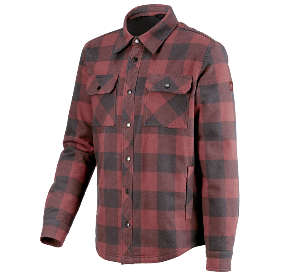 T-Shirts, Pullover & Skjorter: All-season karo skjorte e.s.iconic + oxidrød/karbongrå
